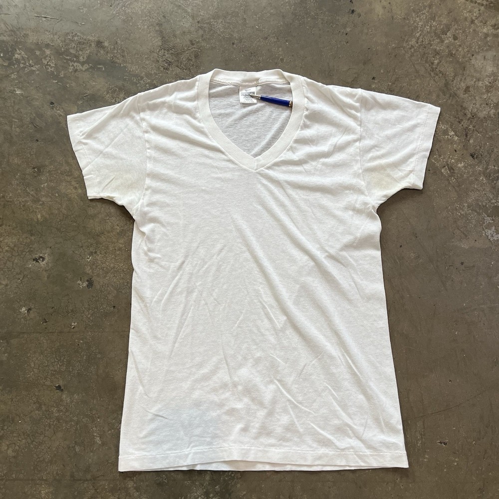 Vintage David Taylor Paper Thin T-Shirt Medium Single Stitch Distressed Blank