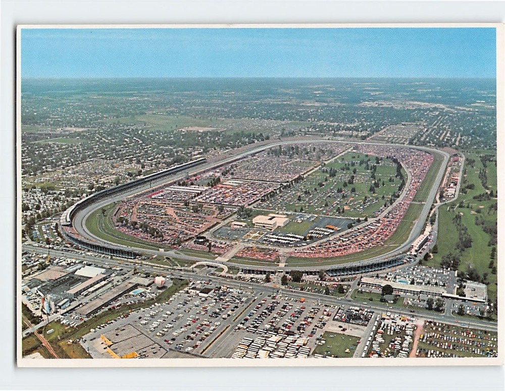 Postcard Aerial View Of Indianapolis Motor Speedway Indianapolis Indiana USA
