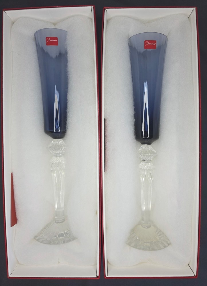 Baccarat Mille Nuits Topaz Flute Midnight Blue - Set of 2
