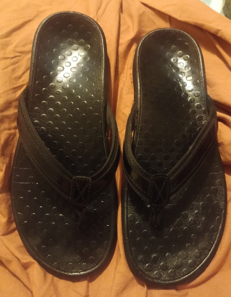 Vionic Womens Tide Black T-Strap Sandals Size 10 Comfort Support