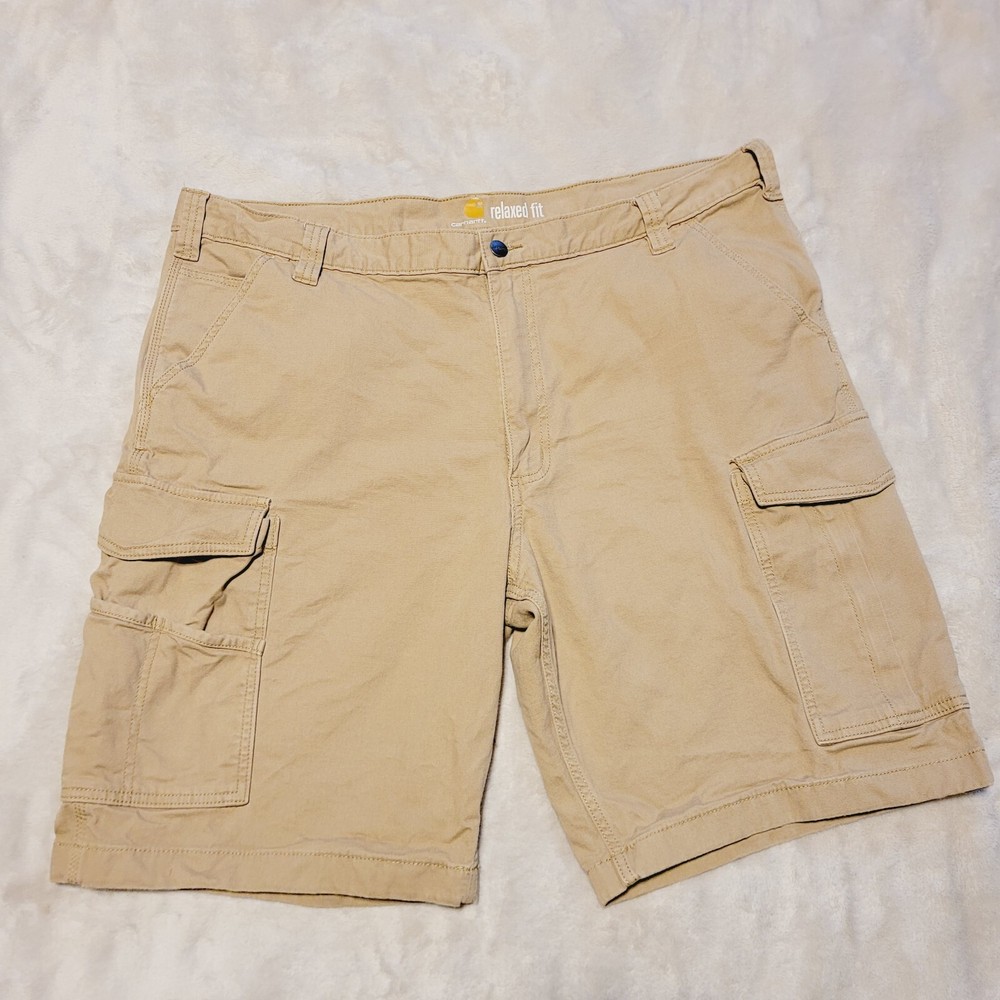 Carhartt Cargo Shorts Mens Size 42 Relaxed Fit Outdoor Workwear Pockets Logo Tan