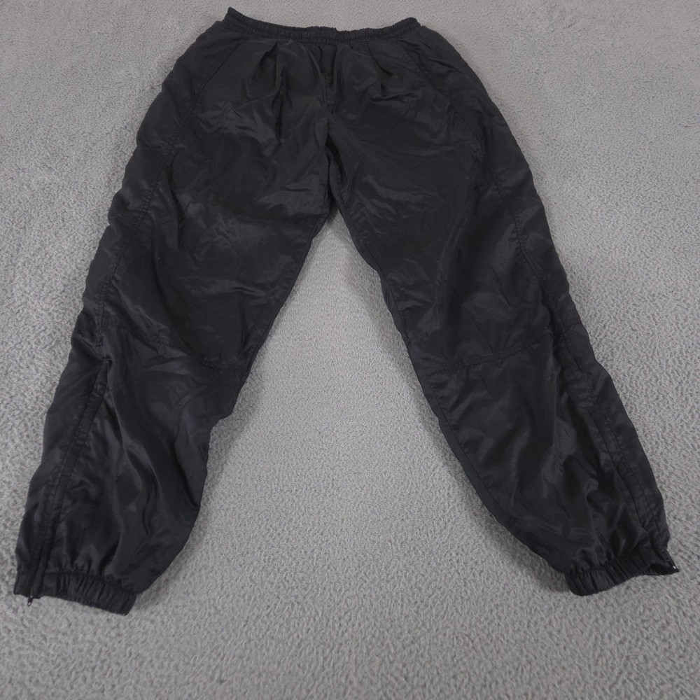 VINTAGE Nike Pants Mens L Black Track Joggers Nylon Windbreaker Y2K 90s