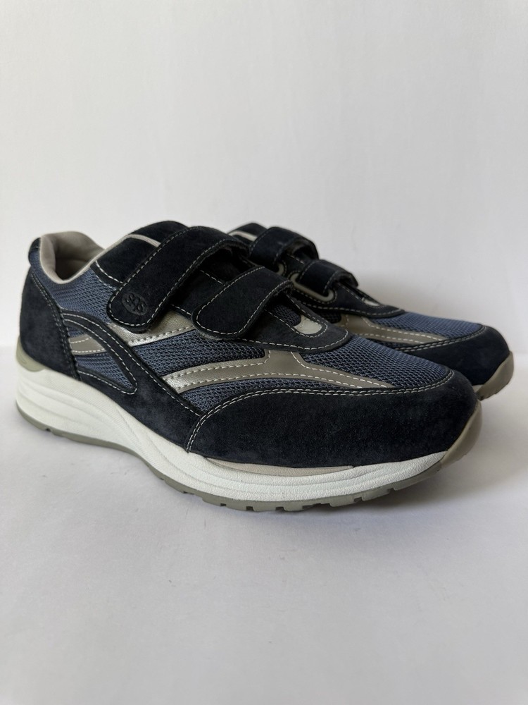 SAS JV Mesh Walking Shoes Sneakers Mens Size 10 W Blue Suede Diabetic Comfort