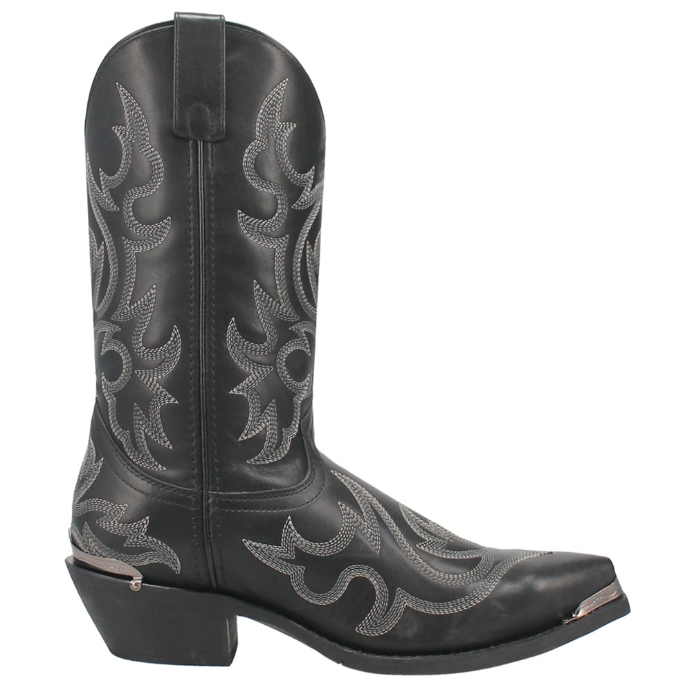 Laredo Jameson Black Embroidered Snip Toe Cowboy Boots for Men 68550-001