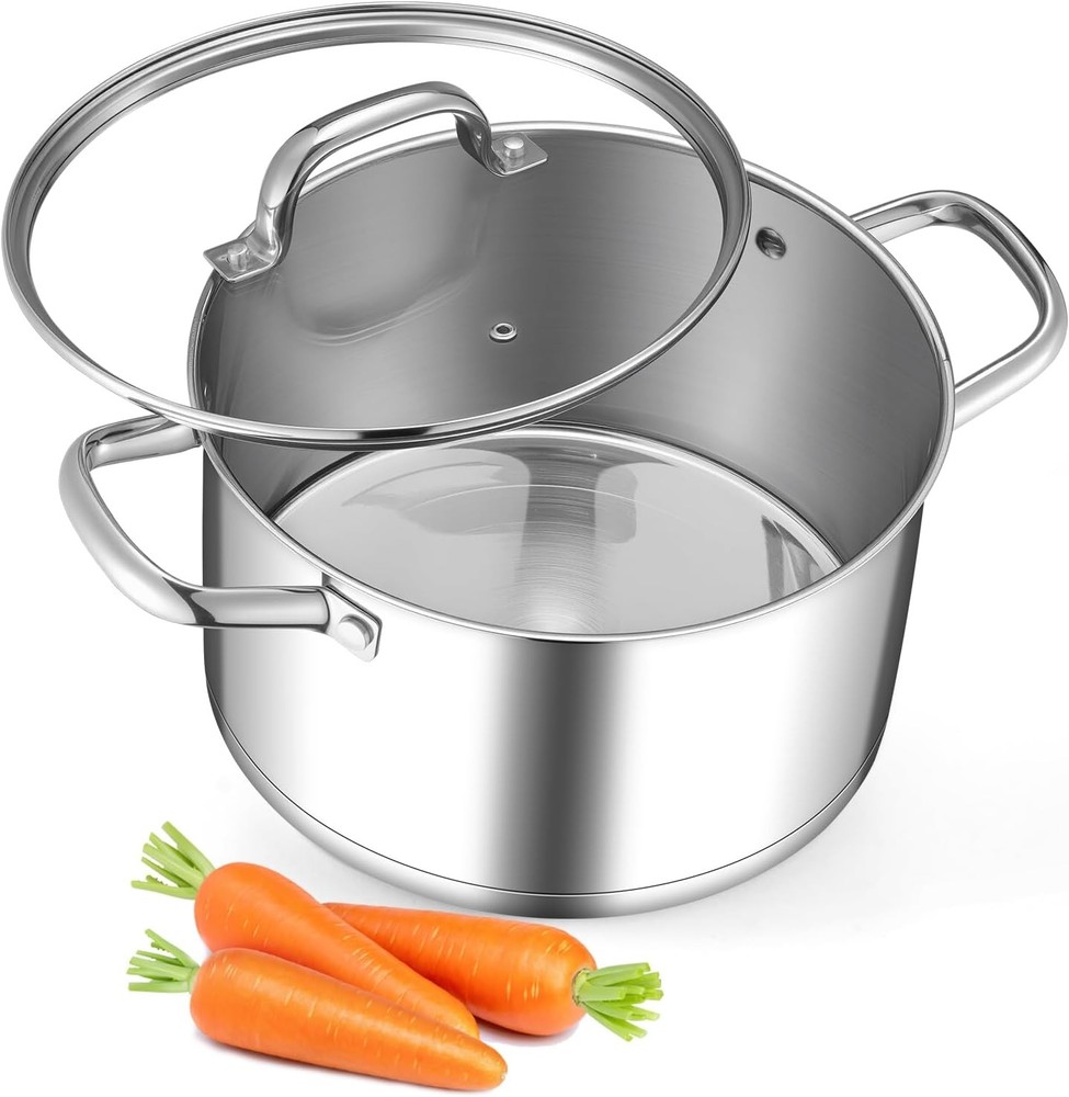 5 Quart Sto Pot with Lid, 18/10 3-ply Stainl Steel Stopot