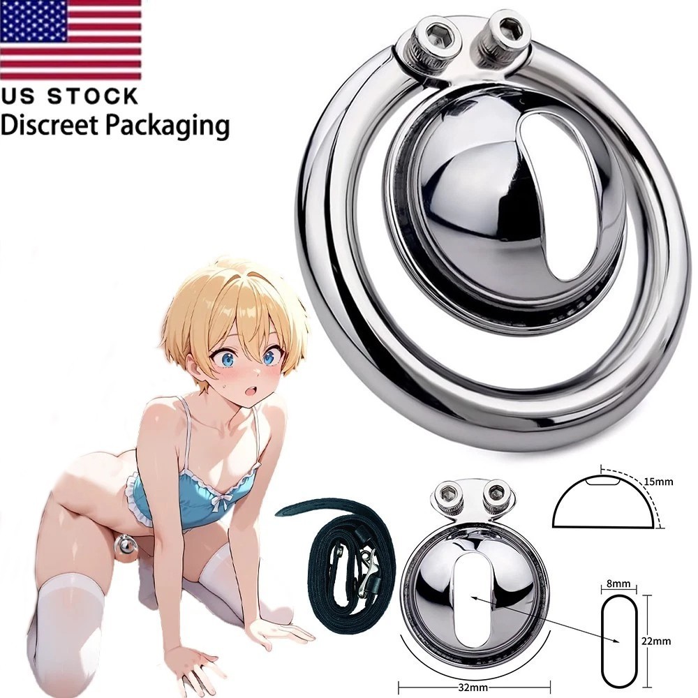 4 Men Chastity Cage Penis Stainless Steel Restraint Devices Male SM Locking gear