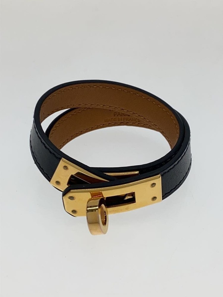 Hermes Black Leather Bracelet 2722