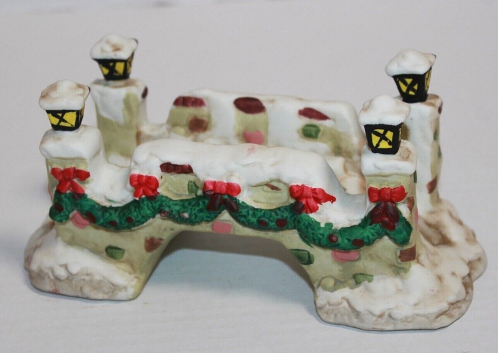 Vintage Christmas Village Stone Bridge Decorative Accessory