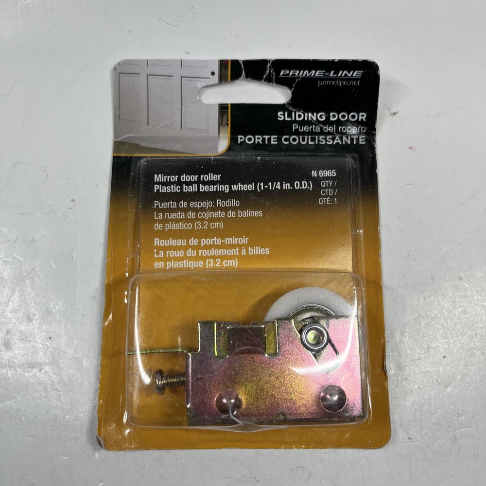 Conjunto de rodillos de puerta corredera de espejo de acero N 6965 con bola de nailon de 1-1/4 pulgadas