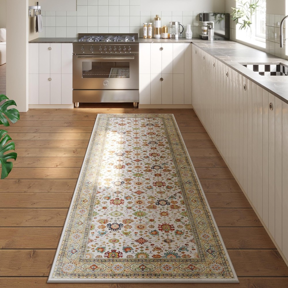 Non-Slip 2'6x8 Washable Runner Rug for Hallways & Kitchen