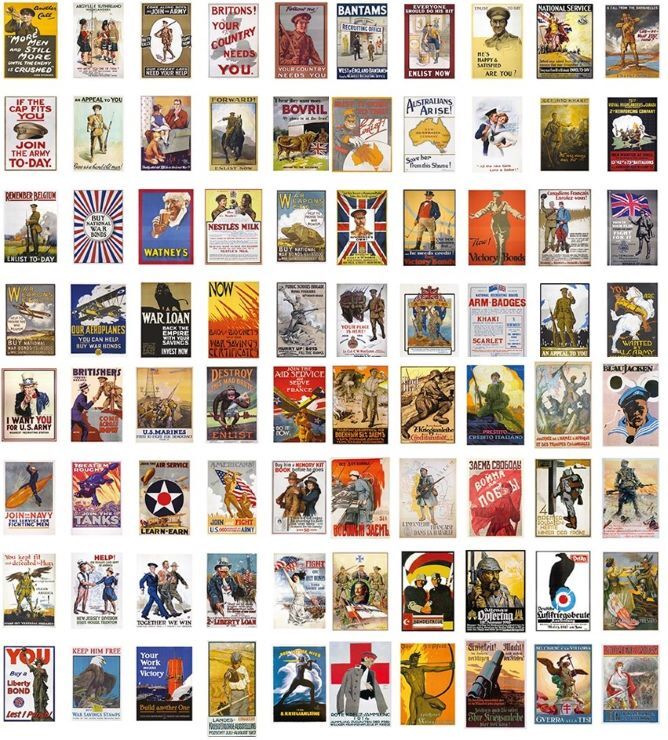1/35 WWI Propaganda Poster Decals by Warbird - Set of 85