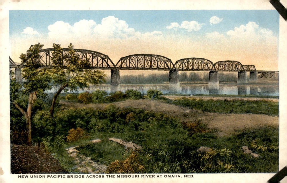 New Union Pacific Bridge, Omaha, NE - 1911 Postcard