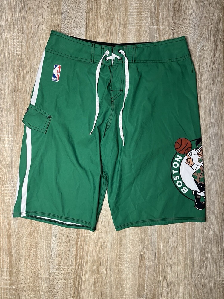 Boston Celtics Quiksilver Green NBA Swim Trunks Size 31