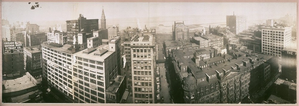 Photo:1907 Panoramic: View of Chicago from Majestic Building