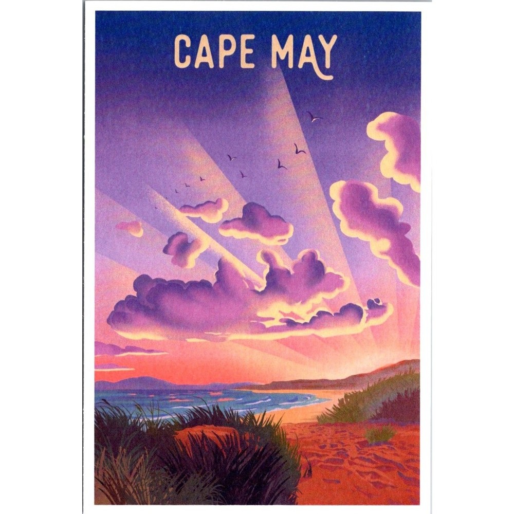 Cape May New Jersey NJ Sunset Landscape Beach Postcard 6x4 Continental