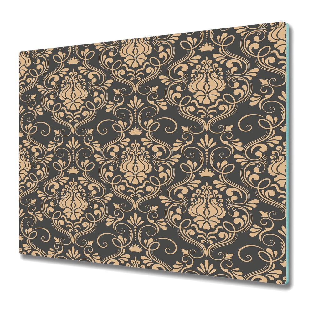 Glass Chopping Board Classical luxury old fashioned ornament golden 60x52