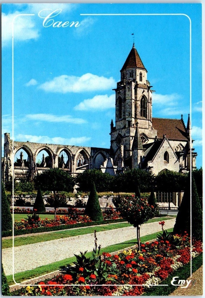Postcard - Old St. Stephen's Church - Caen, France