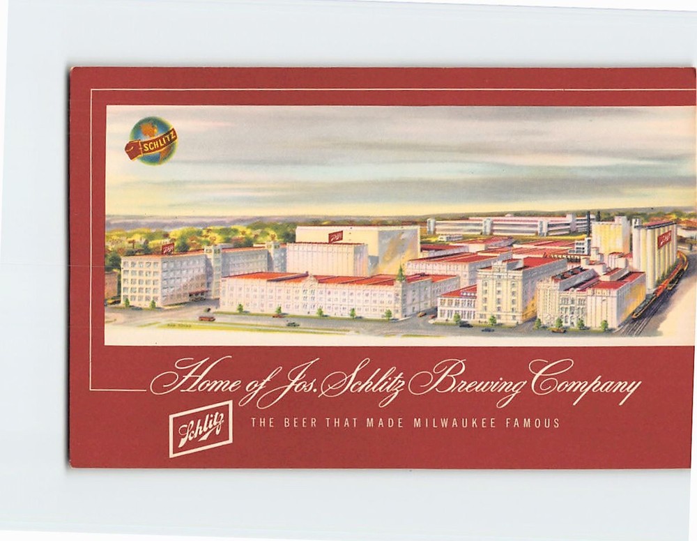 Postcard Aerial View The Schlitz Brewery Milwaukee Wisconsin USA North America