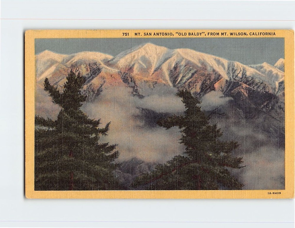 Postcard Mt. San Antonio Old Baldy from Mt. Wilson California USA