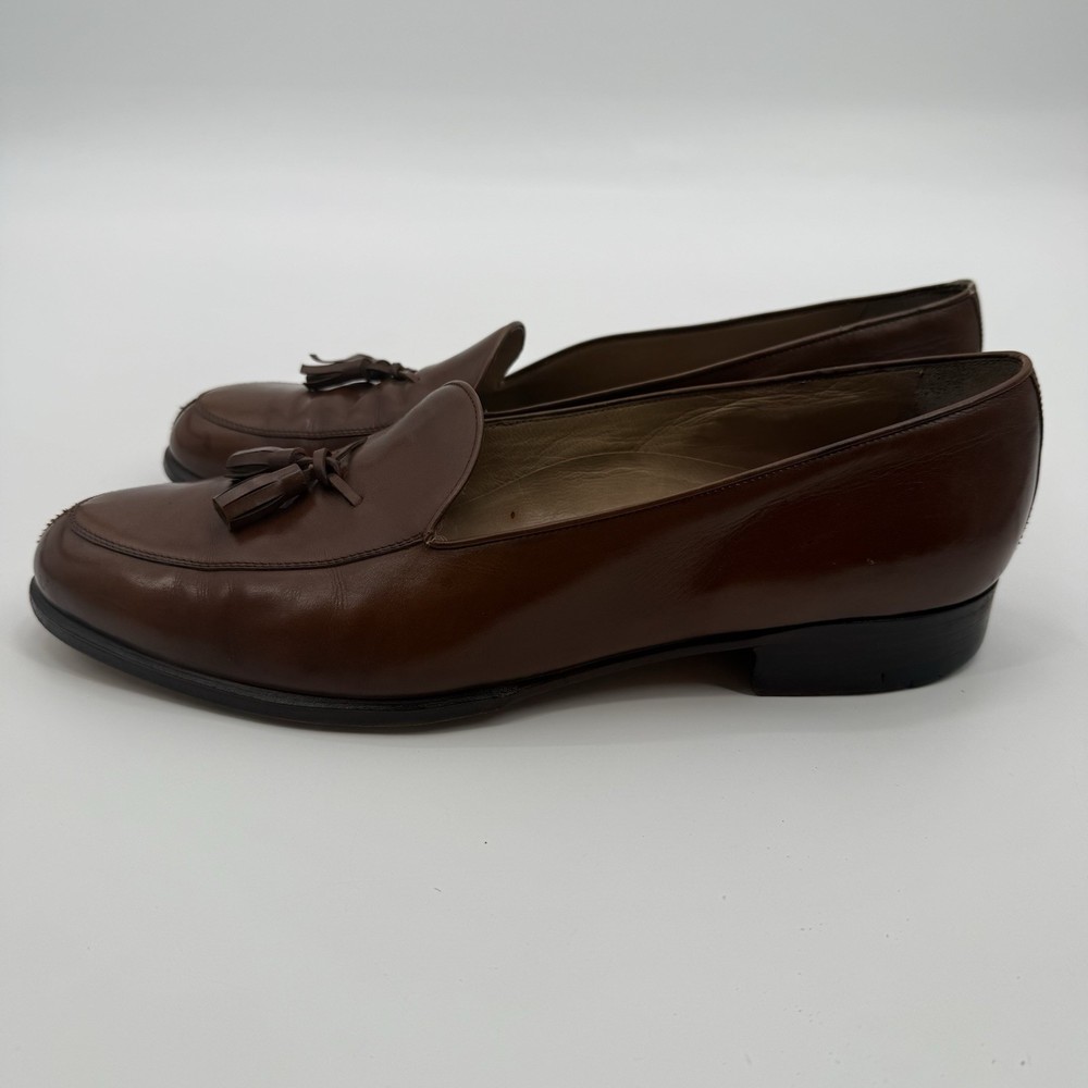 A. Testoni Walter Newberger Brown Tasseled Loafers  Mens Size Jumbo 10 Italy