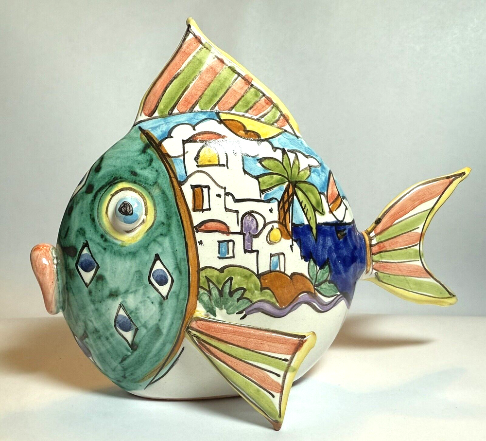 Ravello Handcrafted Handpainted Colorful Fish Figurine Studio Art Italy