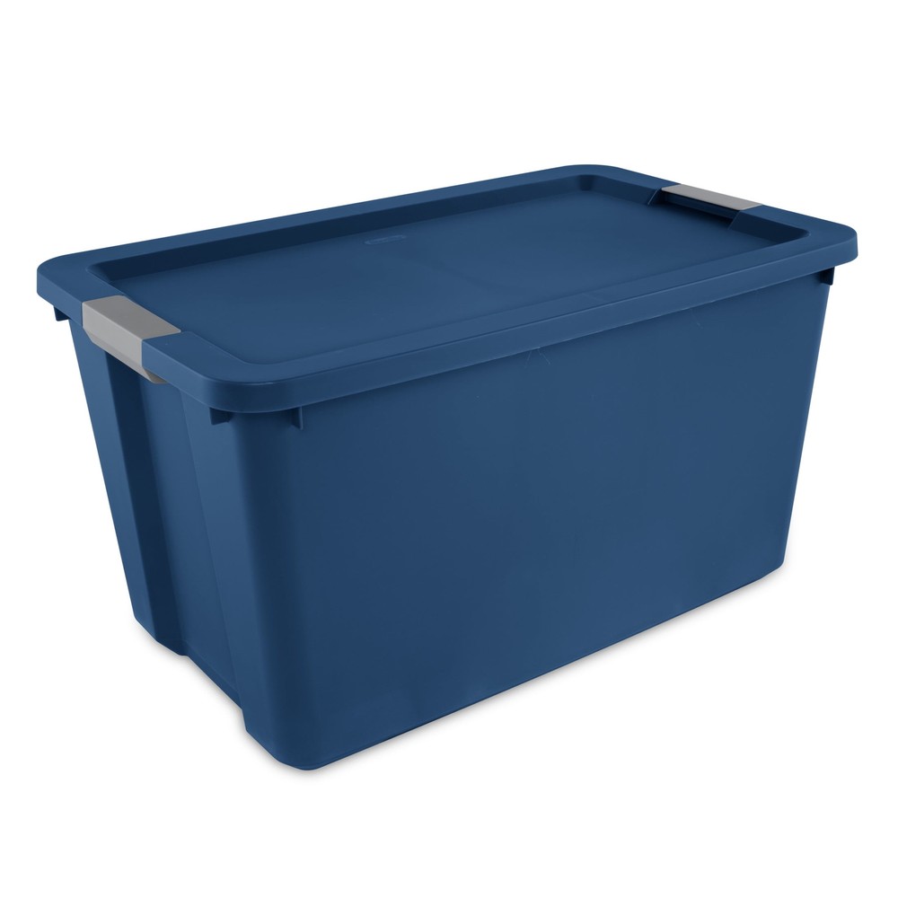 34-Gallon Extra Large Storage Bin with Secure Latch Lid in Blue