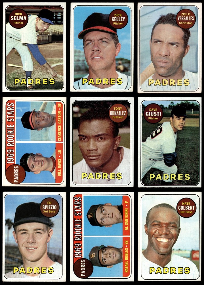 1969 Topps San Diego Padres Near Team Set 3.5 - VG+ 7203029 (17 / 25 cards)