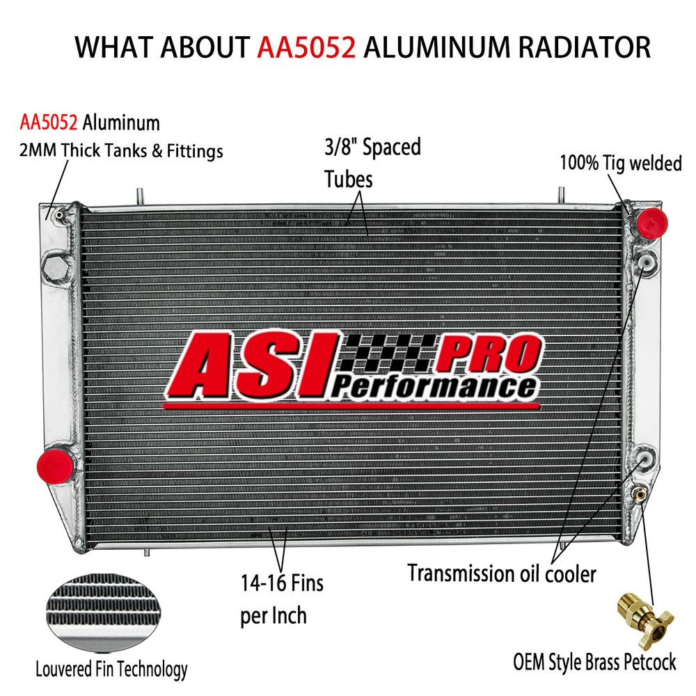 4 Row Aluminum Radiator fits 1992-96 Jaguar XJS 4.0L 1982-91 Jaguar XJS 3.6L AT