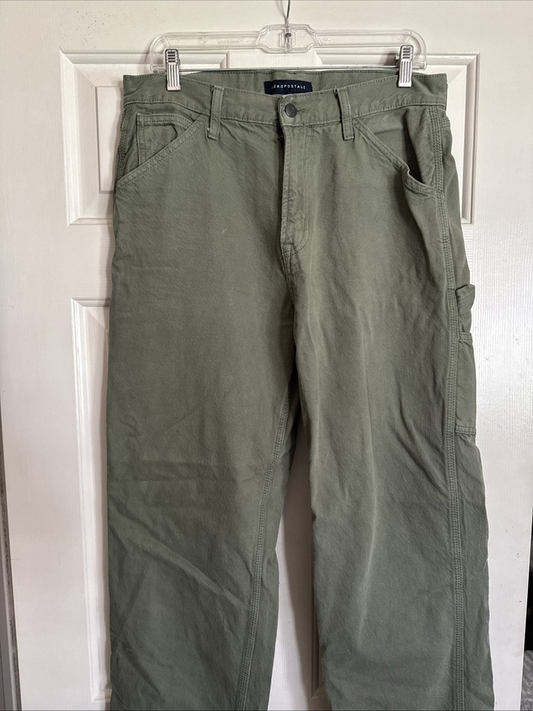 Aeropostale Mens Size 31/32 Sage Green CARPENTER WIDE LEG jeans Pants