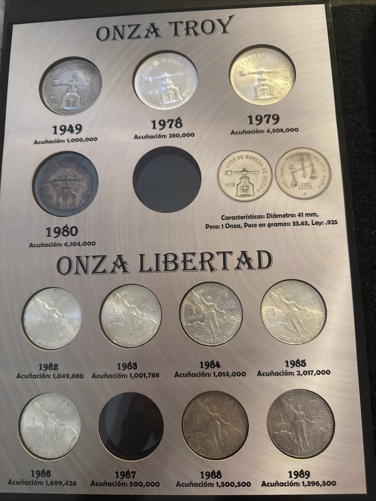 1949-2024 Mexico Onza Libertad & Casa De Moneta Leather Coin Album 35 Total Coin
