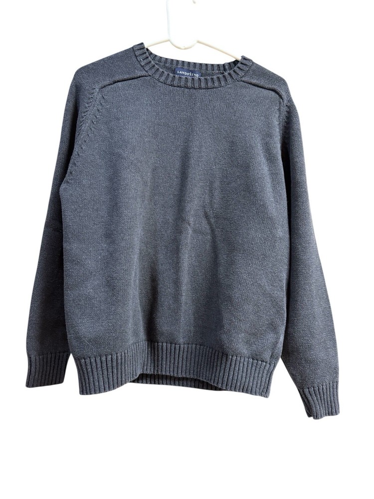 VINTAGE Lands' End men's crewneck cotton sweater in BLUE COLOR SIZE L