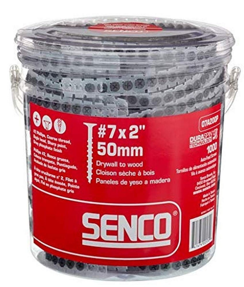 2-inch Grey Duraspin #7 Drywall to Wood Collated Screws - 1000 per Box