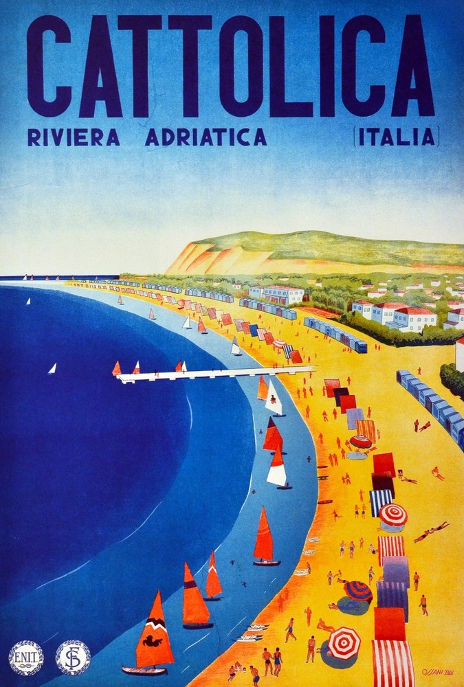 Decoration Poster.Home Room Interior design.Travel Italy.Cattolica.6542