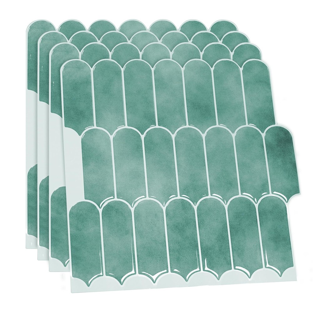 20-Sheet Peel & Stick Green Marble Backsplash Tiles 12x12 Self-Adhesive Wall Tile