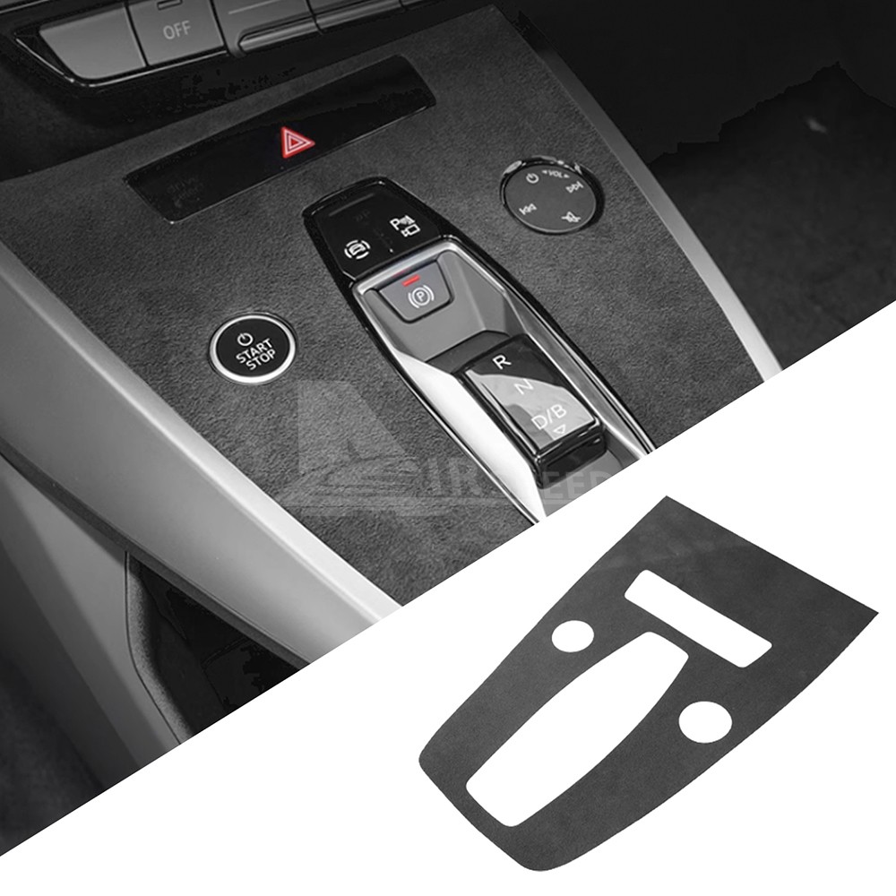 Black Suede Center Gear Shift Panel Sticker Trim Fits Audi Q4 E-Tron 2021-2025