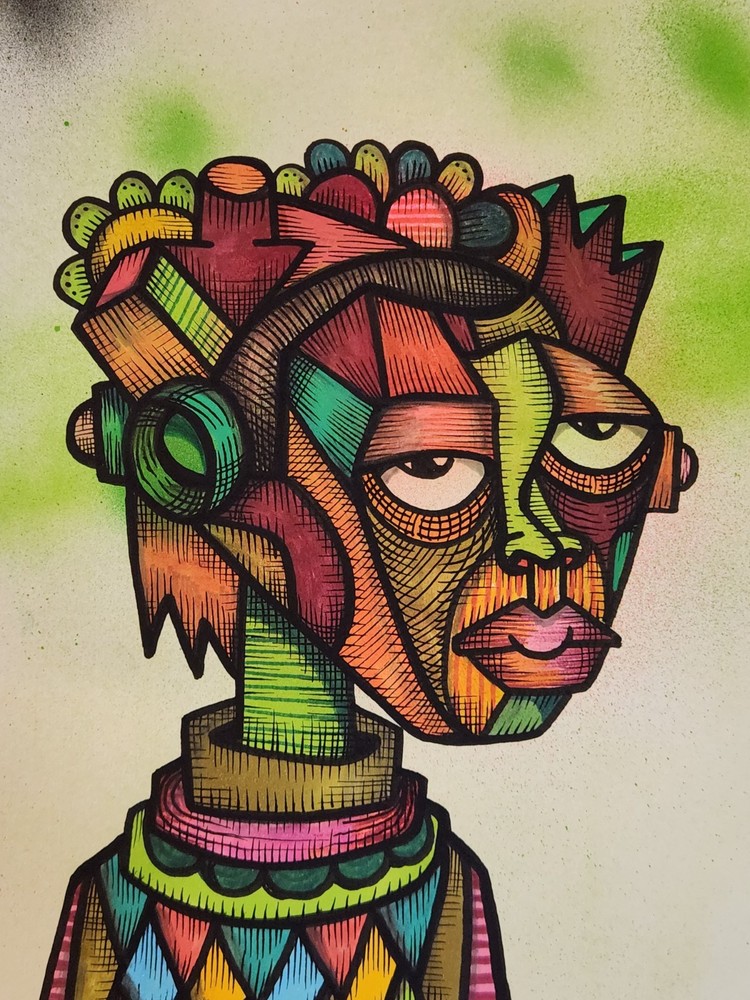 Banksy OOAK DR.NUSE89 Graffiti Death NYC Original Hip Hop Art Abstract Painting-image