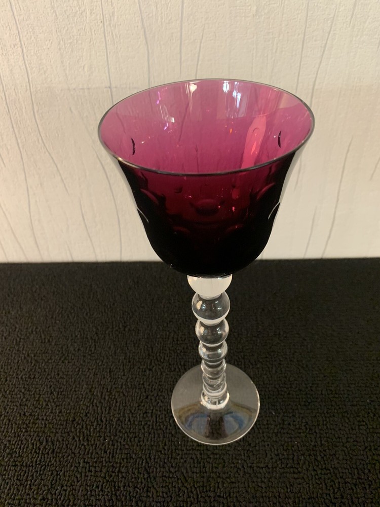 Roemer Bubble Purple Wine Glass In Saint Louis Crystal