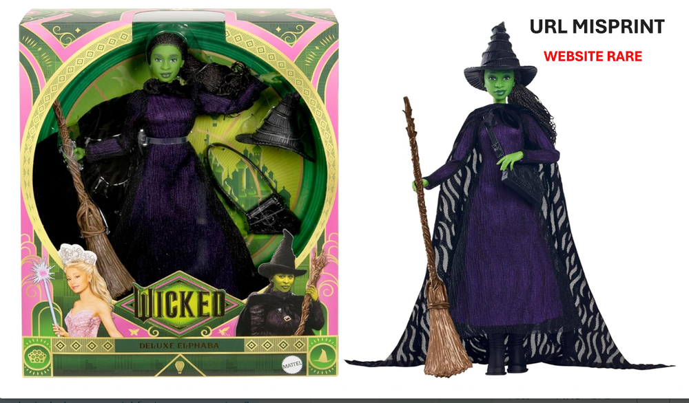 Mattel Universal Pictures Wicked Deluxe Elphaba Fashion Doll MISPRINT Mint NEW