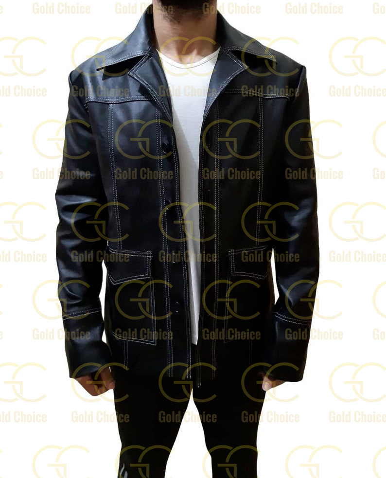 Tyler Durden FC Brad Pitt Coat Real Leather Jacket