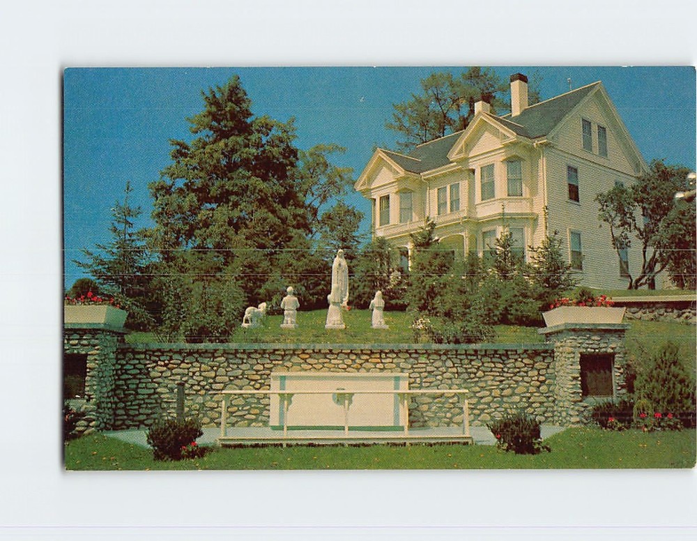Postcard St. Bernards Rectory and the Lady of Fatima Shrine Rockland Maine USA
