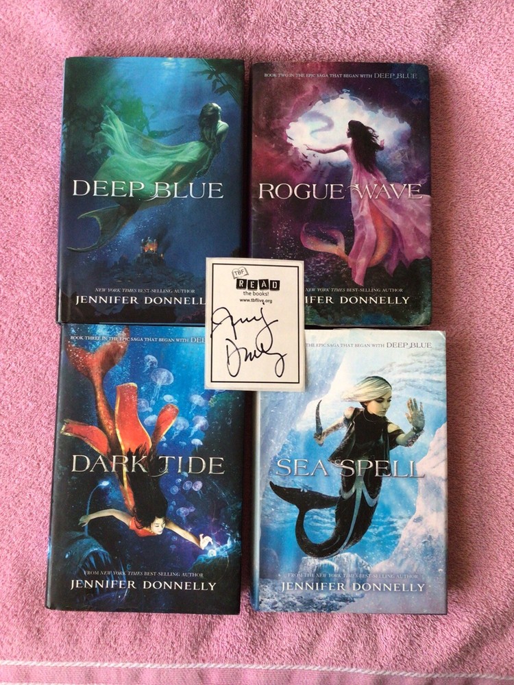 Jennifer Donnelly 4 HC Book Lot COMPLETE WATERFIRE Deep Blue + SIGNED All First