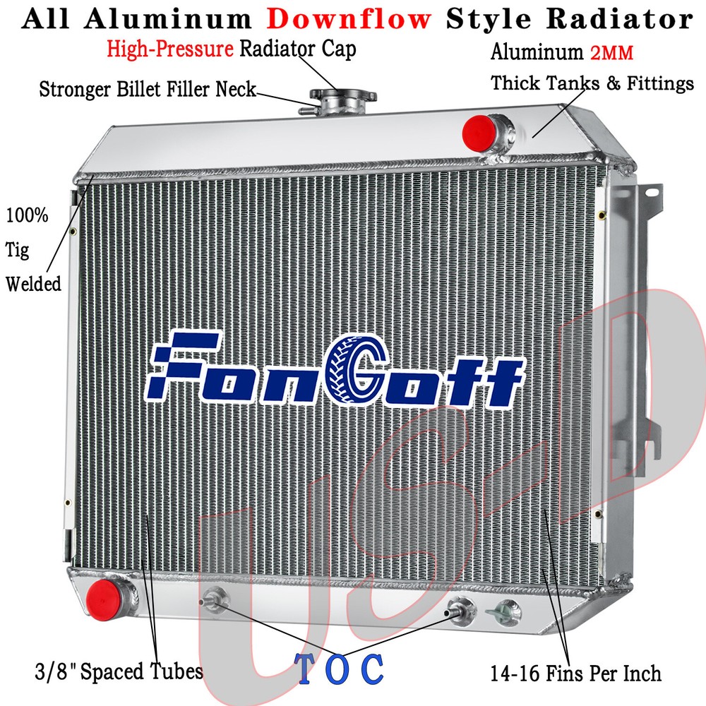 4 Row Radiator For 1968-74 Dodge Challenger Charger Coronet 1969-73 Plymouth GTX