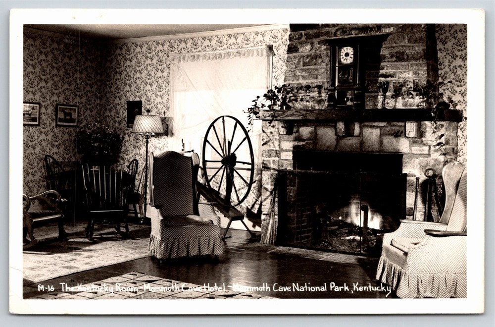 Mammoth Cave Natl Park KY~Kentucky Room~Mammoth Cave Hotel~RPPC~Kodak~Real Photo