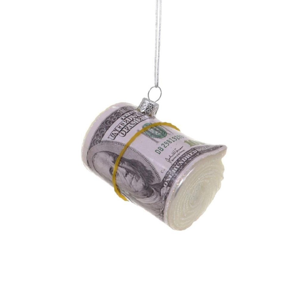 ROLL OF CASH CHRISTMAS TREE ORNAMENT 2.75