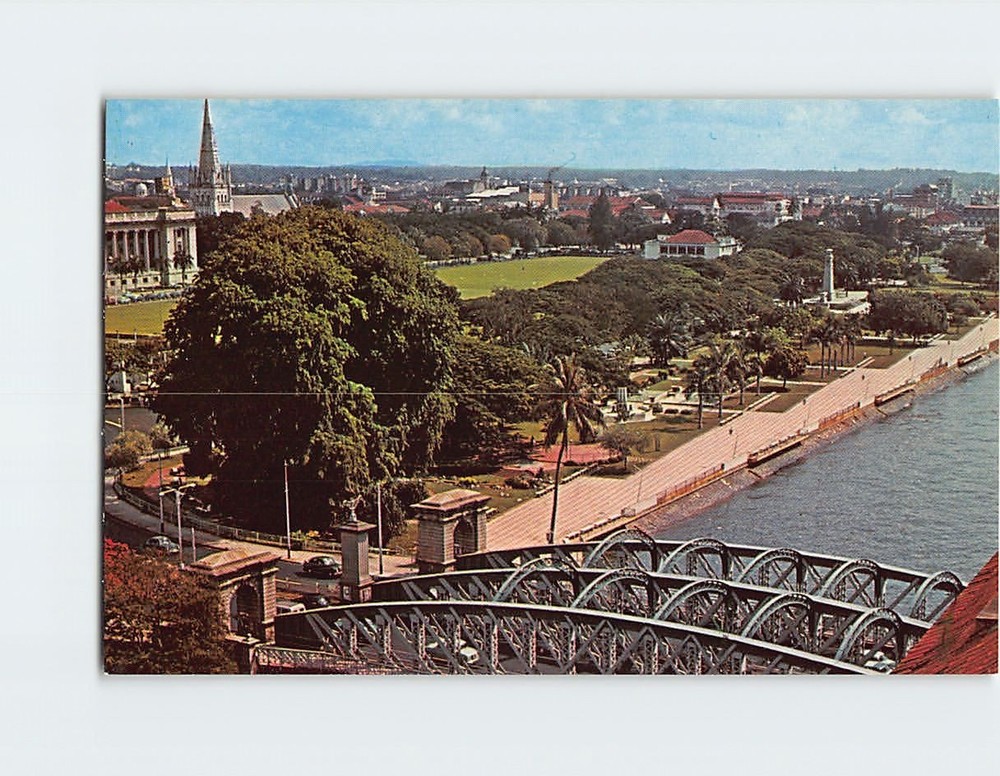 Postcard Anderson Bridge and Elizabeth Walk Singapore