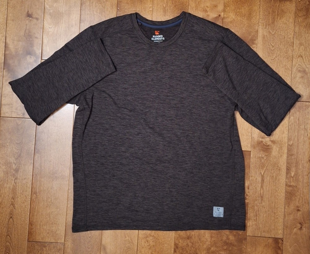 Rugged Elements Men's Long Sleeve Crew Neck Brown Pullover Shirt Size L EUC Warm