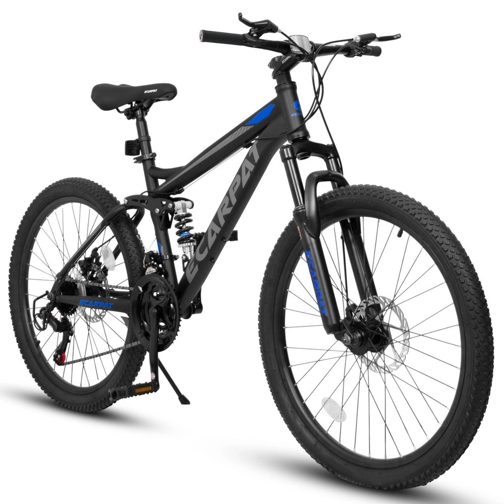 Mountain Bike 26Inch 21 Speed Double Disc Brake Spring Fork Dual Full Suspension