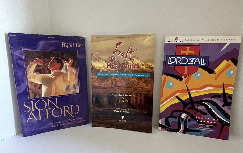 Praise & Worship Piano Softcover Song Books VTG Lot Of 3 Christian Great Gift