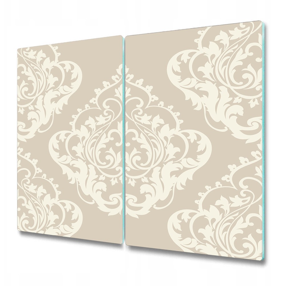 Glass Chopping Board Worktop Saver Baroque royal brown and white 2x30x52