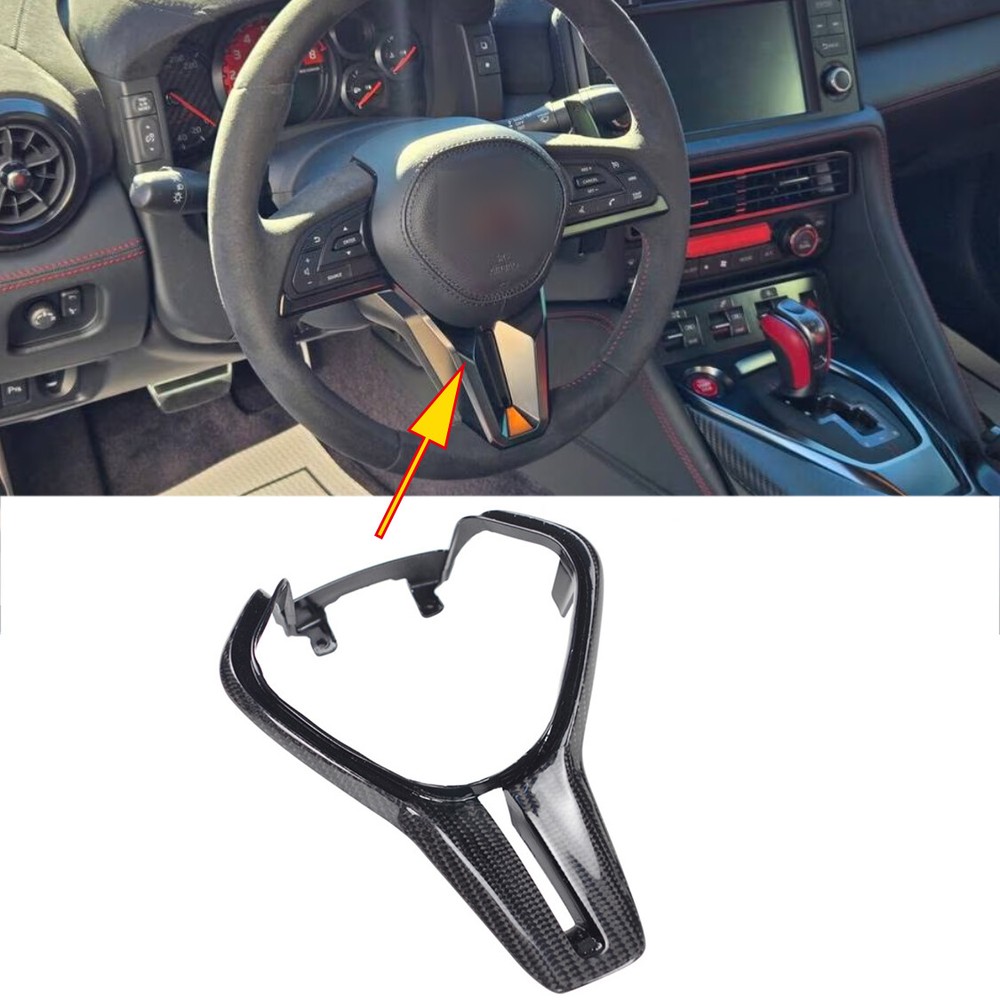Carbon Fiber Steering Wheel Cover Trim for Nissan GT-R R35 2017-2024 Replacement